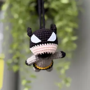 Crochet Car Hanging, Personalized Gift for Hero Lovers, Handmade Amigurumi Mirror Charm, Cute New Car Gift for Him or Her
