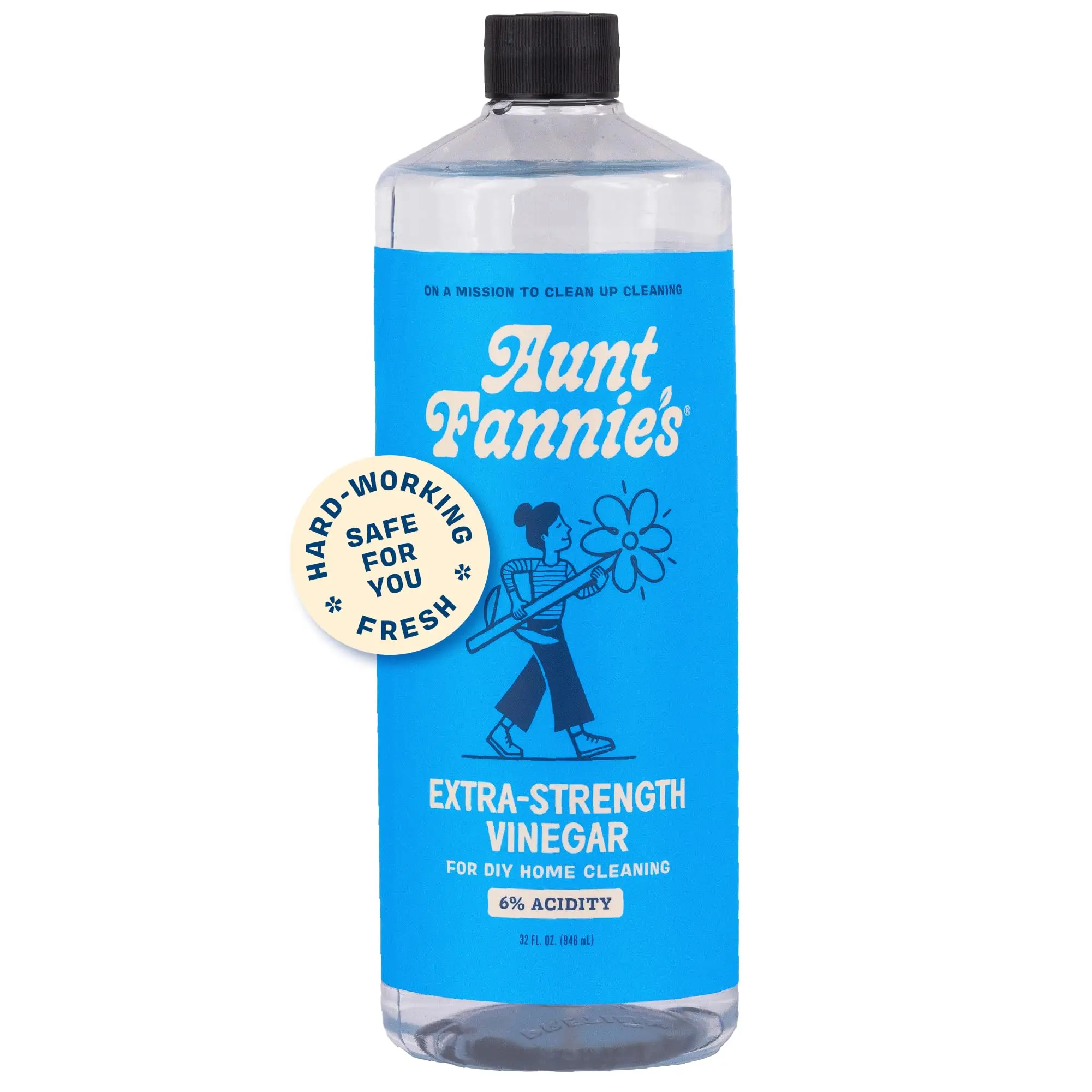 Aunt Fannie's Extra Strength Cleaning Vinegar, 32 Ounce, Multipurpose Household Cleaner