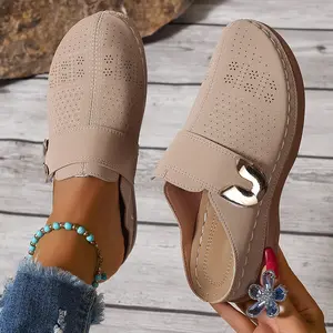 Women's Wedge Sandals, Casual Slip-on Heel Platform Shoes, Comfortable Slip-on Sandals