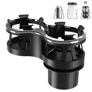 2 in 1 Car Cup Holder Adapter Extender, Anti-Slip Expandable Holder for Large Water Bottles in 2.15"-3.15" (10-46oz) Fits for Yeti Hydroflask or others, Universal Car Interior Accessory