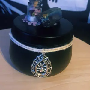 Witches brew candle with custom candle top With hidden surprise