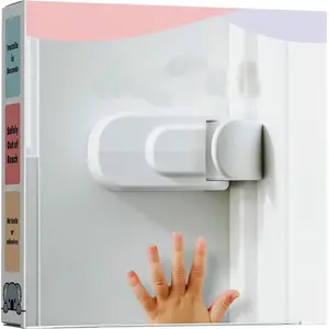Household Essentials Safety Lock 2pcs The Snap-On Door Lock Kids Can't Reach or Defeat - No Tools or Adhesives Required - Works With Door Knob, Lever or Handle - Childproof Safety