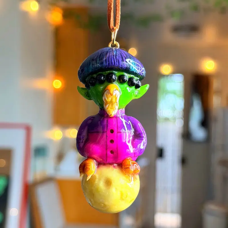 Alien galaxy full moon necklace handmade Jewelry Accessories & art