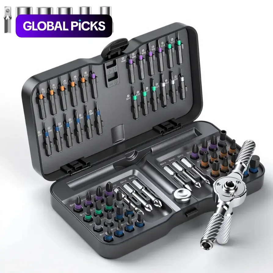 [fathersdaygift] Precision Ratchet Screwdriver Set, 24/40/66/100-In-1 Magnetic Bit Kit, Home Repair Tool Box, Ideal for Furniture, Appliances, Bikes, Pcs, Ratcheting Screwdriver