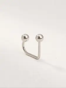 Punk Steel Color U-Shaped Lip Ring, Unisex Stainless Steel Piercing Stud, Fashionable and Durable Jewelry Accessory for Men and Women