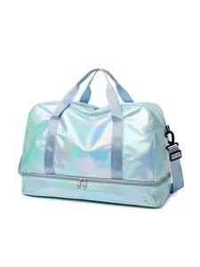 Waterproof Holographic Foldable Travel Bag, Large Capacity Design, Lightweight Travel Bags, Ideal for Outdoor Adventures & Daily Use, Durable Material