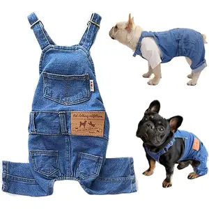 Shirts Clothes Denim Overalls, Pet Jeans Onesies Apparel, Puppy Jean Jacket Sling  Costumes, Fashion Comfortable Blue Pants Clothing for Small Medium Dogs Cats Boy Girl (Blue, Medium)