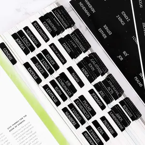Reposition Laminated Bible Tabs, Large Print Stickers, Easy to Read and Apply Bible Tabs for Women and Man