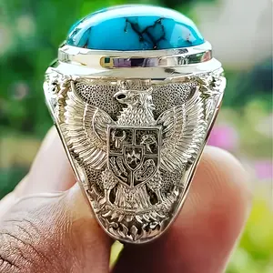 Turquoise Eagle Engraved Men’s Ring,turquoise,rings for men,non tarnish rings,men's valentine's,men accessories