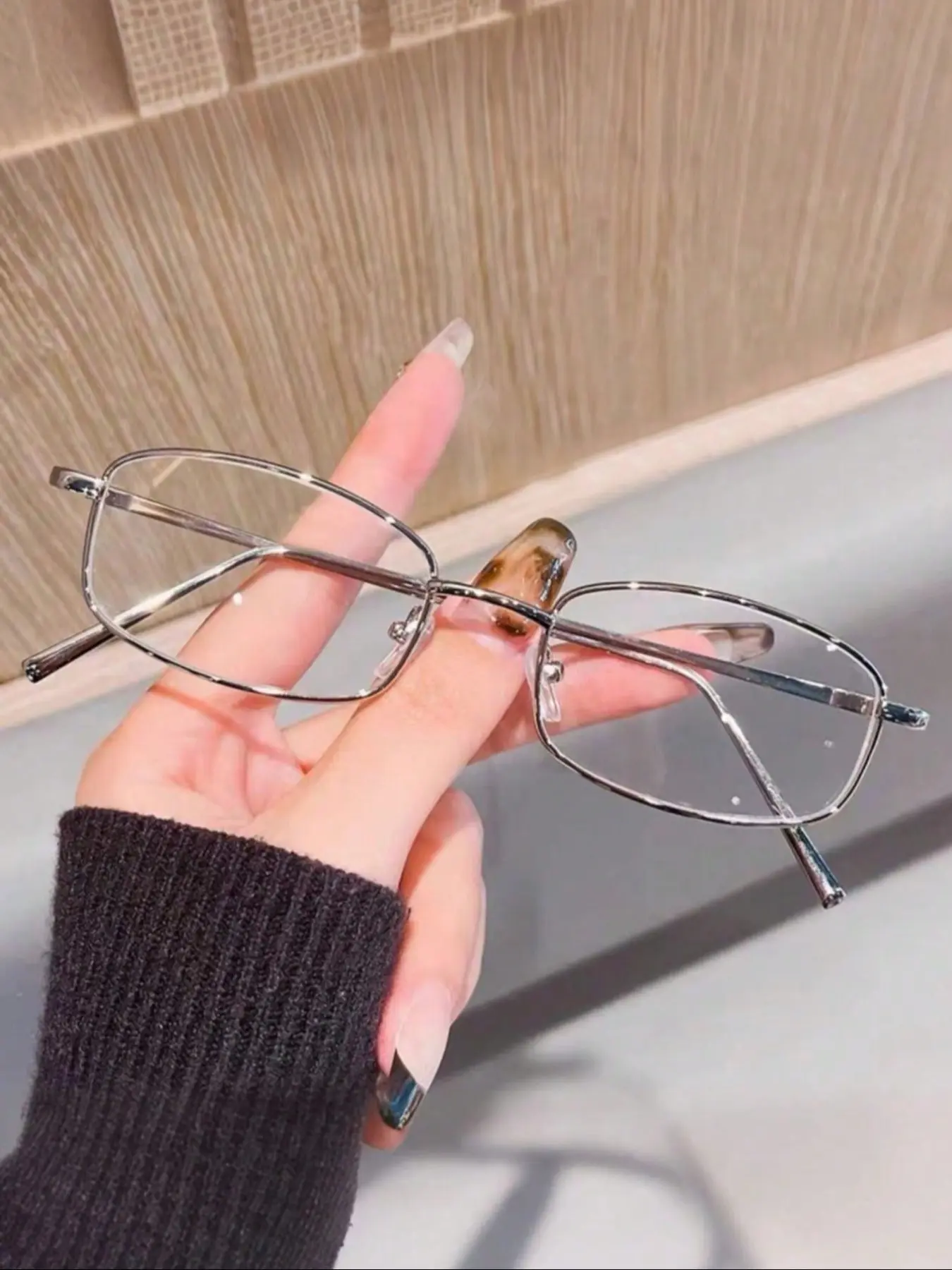 Japanese Style Eyeglasses Frame, Long Narrow Rectangular Flat Lenses, Fashionable Unisex Design, Perfect for Daily Wear, Classic Rectangle Frame, Stylish Trendy Eyewear, Trendy Casual Eyeglasses, Rectangle Frames Eyeglasses