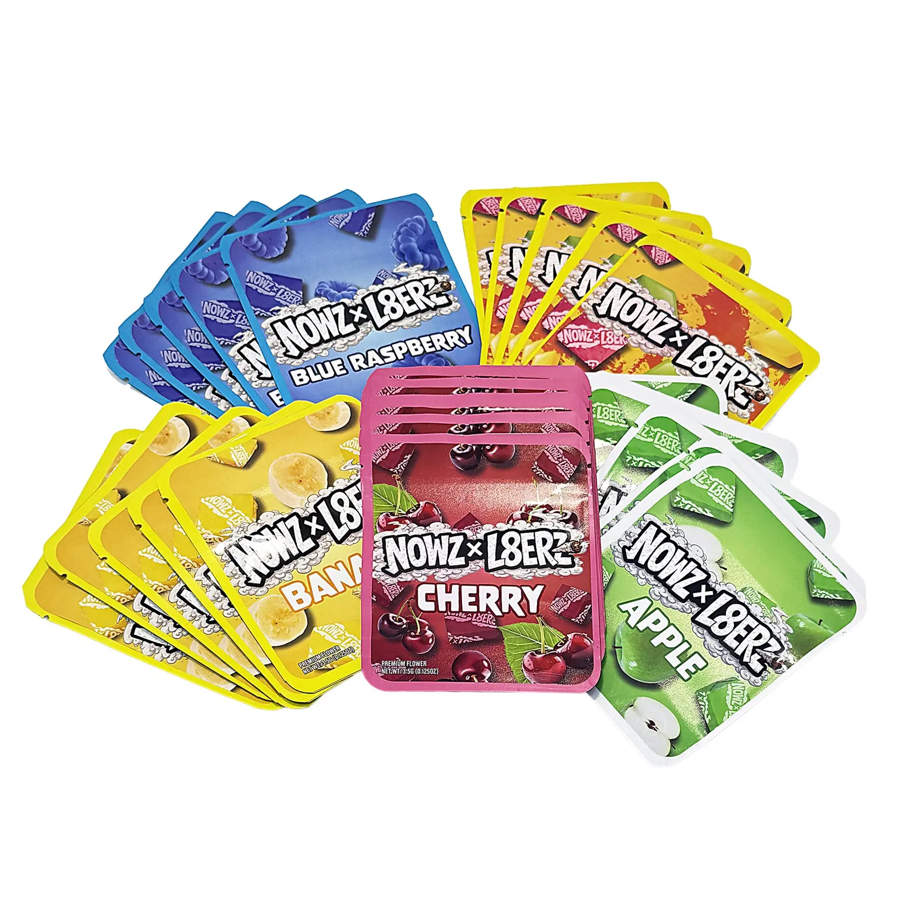 25-Pack 3.5g Thick Sticker Mylar Bags – Premium Resealable Packaging – Chewy Candy Design Collection