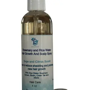 Diva Stuff Rosemary and Rice Water Hair Growth and Scalp Spray, Sage and Citrus Scent, 4 oz