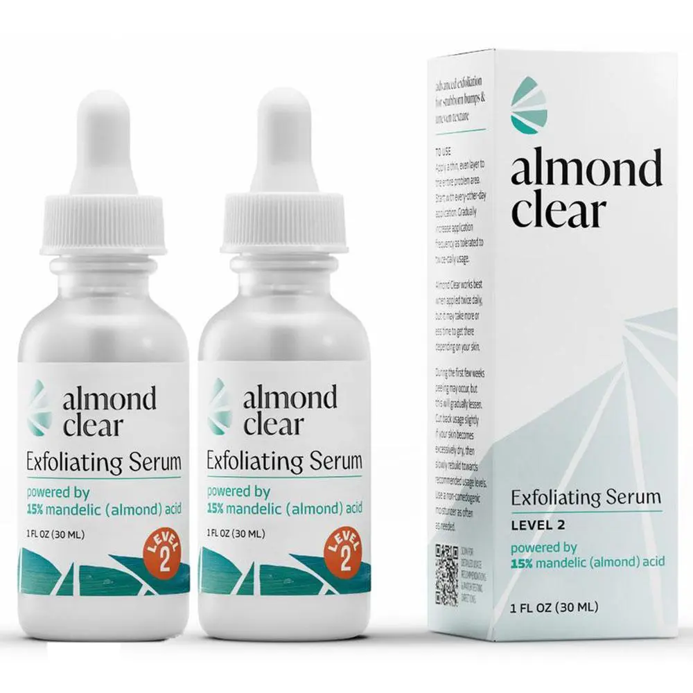 2 Pack Level 2 Mandelic Acid Serum |     Body Acne Treatment, Clear Butt Acne, Folliculitis, Fungal Acne, Hyperpigmentation, Ingrown Hairs |     Daily Skincare, Safe for Sensitive Skin, Skin Repair, Fungus