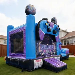 ARCH 18FT x 12FT Game Zone Arcade Bounce & Water Slide Combo  (2-in-1 Dry/Wet) with Blower