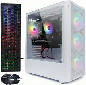 STGAubron Gaming Desktop PC, Intel Core i7 3.4G up to 3.9G, 32G RAM, 1T SSD, Radeon RX 5700 8G GDDR6, WiFi 6, BT 5.0, RGB Fan x 4, Windows 11 Home