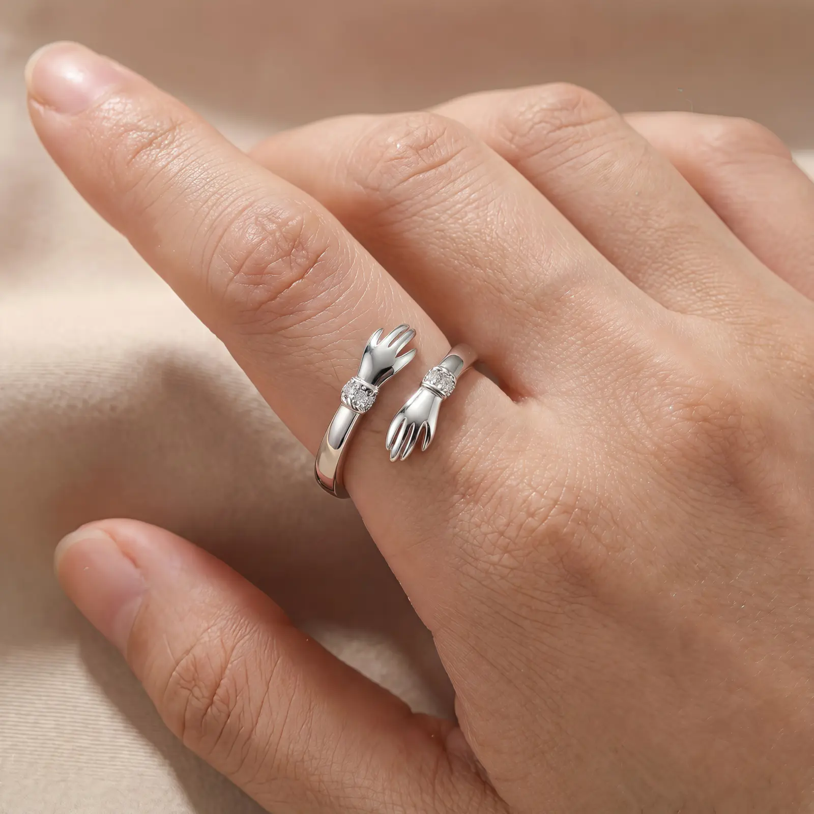 To My Daughter Hug Ring Inspirational Stainless Steel Ring A Symbol of Love and Protection for Women Perfect Jewelry Gift for Her Birthday or Christmas