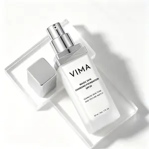 Vima Color Changing Foundation for Mature Skin, SPF 30 Skin Tone Adapting Liquid Foundation Makeup, Lightweight Buildable Coverage for Redness, Fine Lines, Fragrance-Free & Vegan, 1 fl oz