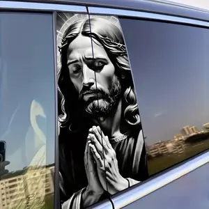 Jesus Pattern Car Sticker, Creative Car Door Pillar Sticker, Car Exterior Decoration Accessories for All Models, Universal Car Sticker, Truck Car Decal, Sticker For Cars
