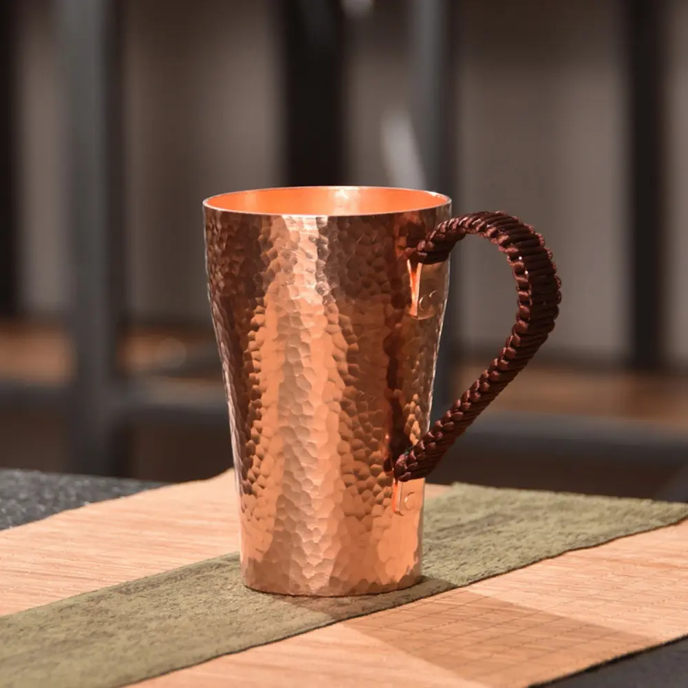 One Copper Coffee Mug with a Capacity of 13.53oz, Suitable for Water, Tea, And Other Beverages. This Handmade Copper Cup Is Perfect for Milk Drinks And Is Ideal for Weddings