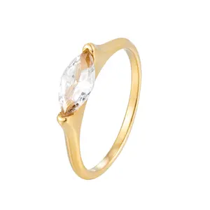 【PANG Jewelry】Marquise Cut Zirconia Diamond Ring for Women - Unique Luxury Couple Matching Bands