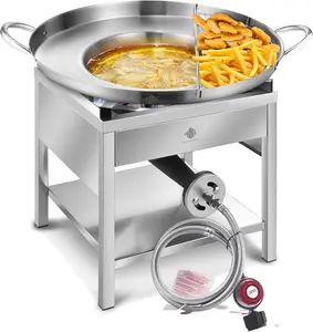 ARC 23" Heavy Duty Stainless Steel Concave Discada Cooker & 200,000 BTU High-Pressure Propane Stove Combo | Outdoor Cooking Kit for Discada, Tacos, Griddle, Frying, Camping, and Homebrewing