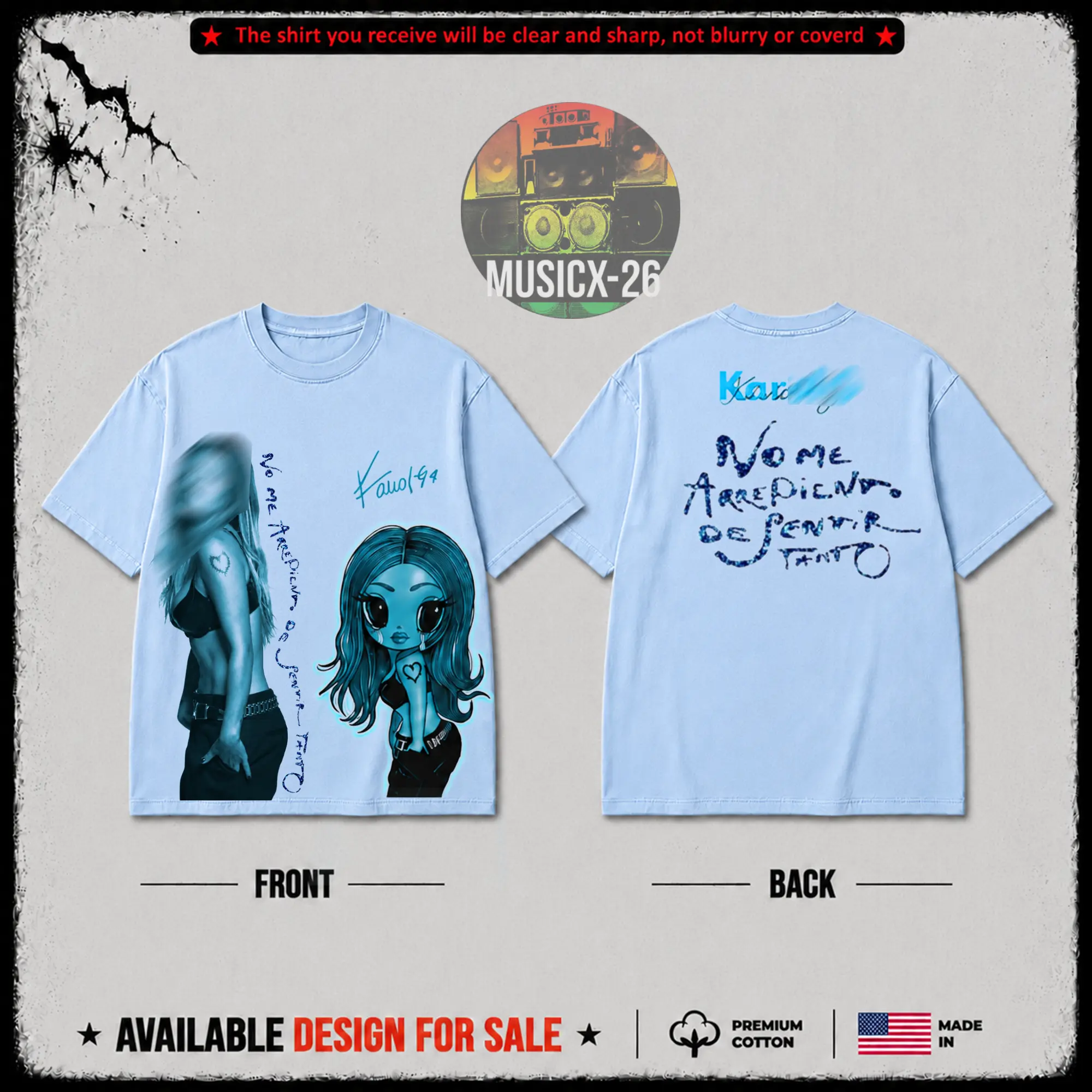 [X-26] Bichota - New Album Graphic 2026 Premium 100% Cotton T-Shirt, No Me Arrepiento De Sentir Tanto Merch Reggaeton Fan Graphic Tee, Tropitour Merch, Gift for La Bichota Fans