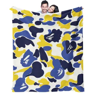 1Pcs Simple Classic Camouflage Light Warm Blanket, Fine Woven Breathable, Portable And Easy to Store, Throw Blanket for Dorm, Home And Office Nap