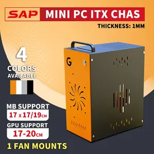 Mini Itx Computer PC Desktop Case, Home Use 2 Bay Nas Box, Compact Portable Handheld, Includes Accessories Screws Switch Handle Foot Pads