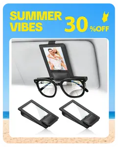 New 2 in 1 Sunglass & Photo Holder for Car, Strong Magnetic Leather Sunglasses Holder, Car Visor Picture Holder Clip, 2026 Upgraded No Fall No Slide Car Visor Accessories summerwins,summerwins