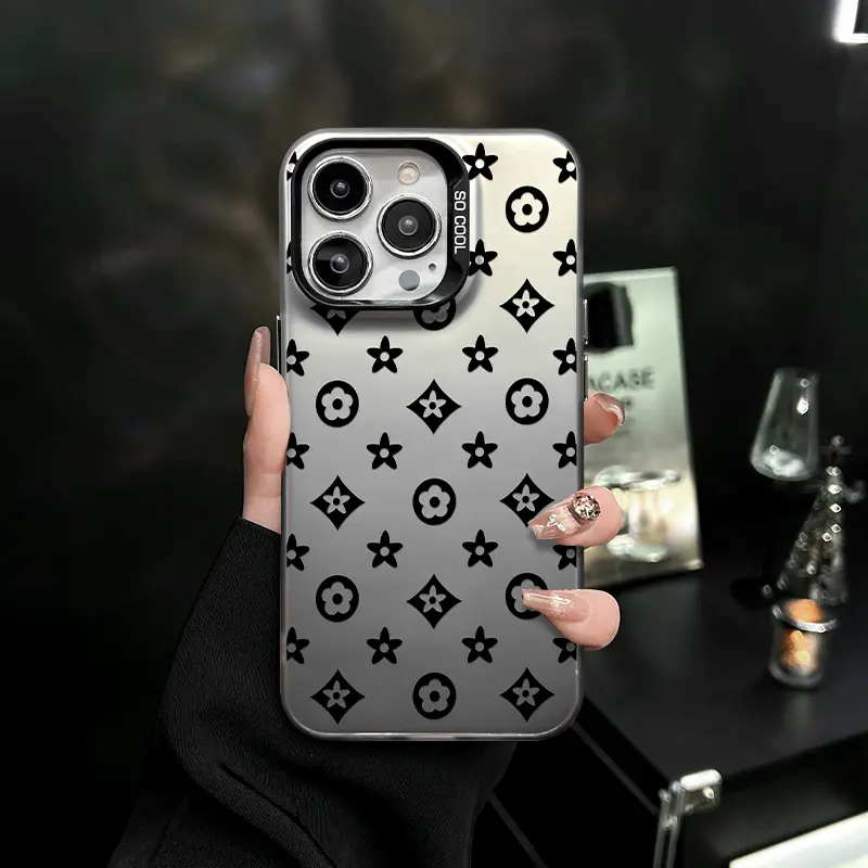Classic Floral TPU Smartphone Casing - Shockproof, Durable Protection for iPhone 16,15,14,13,12,11 Handheld Cellphone Devices