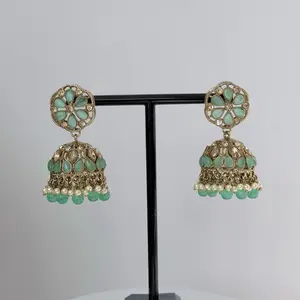 Bollywood/Desi Lightweight Avni Jhumka Earrings with Pearl Accents for Festive Wear