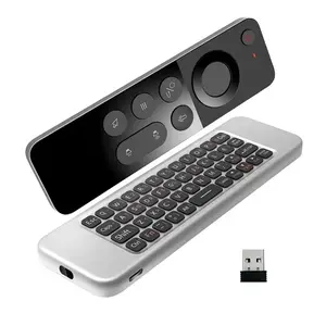 Wireless W3  Remote Control, 2.4G Wireless Voice Air Mouse Mouse Control with USB Receiver& Keyboard, Infrared Remote Control for AndroidTV Box，Gesture Control and Learning Functions