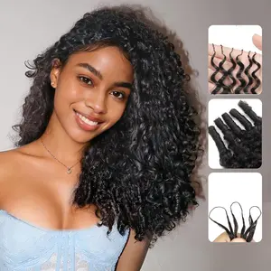 Bling Hair Burmese Curly Crochet Human Hair for Miracle Knots Boho Braids Burmese Curly Knotless Pre-Separated 50g / Bundle - Time-Saving,  4 to 5 Bundles Recommended for a Full Head