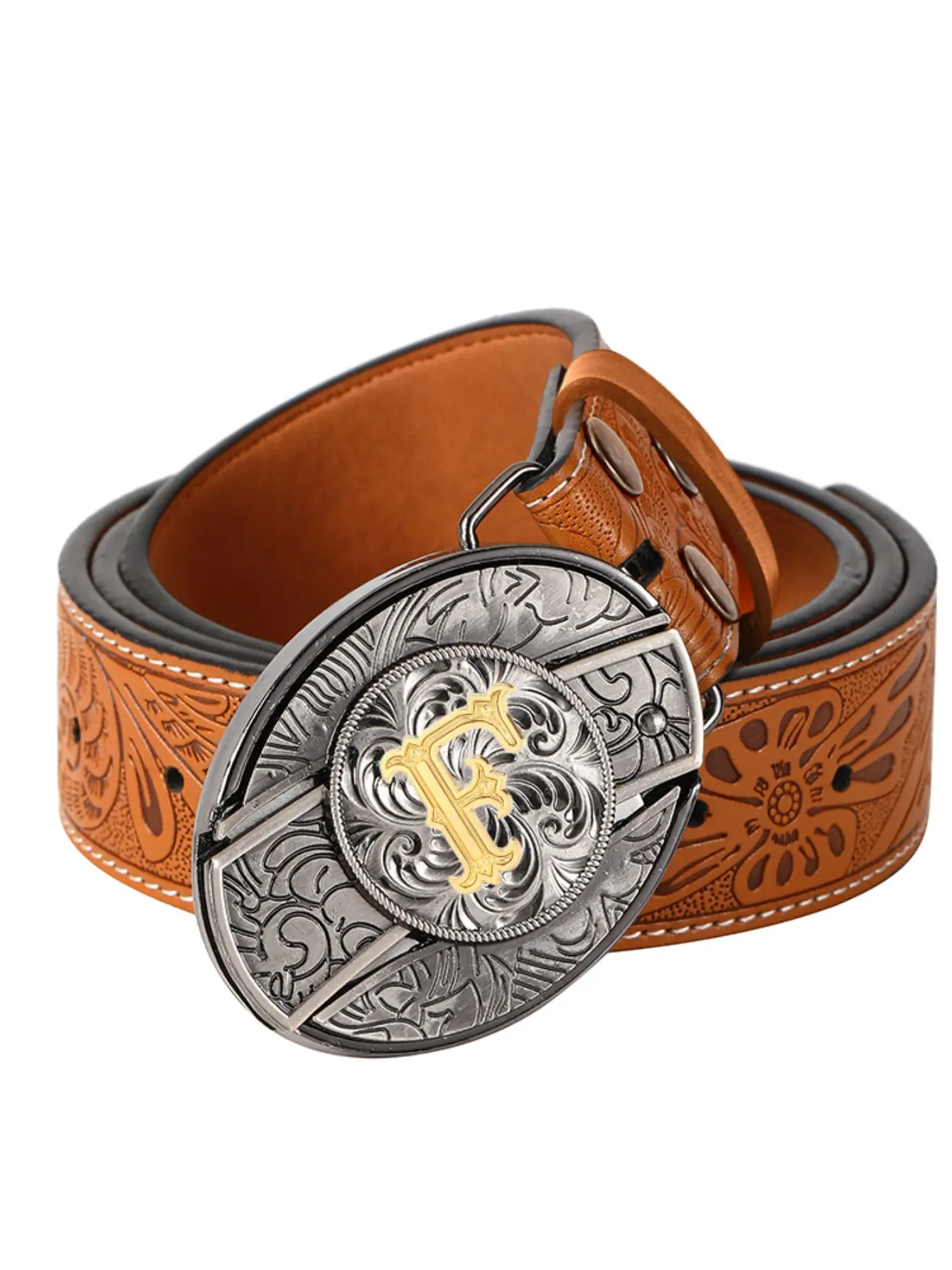 Western Cowboy Initial Letter Self-Defense Knife, Youth Fashion Punk Belt, Letter Buckle Belt, Western Belts, Stylish Accessory for Men and Women, Perfect Gift Idea