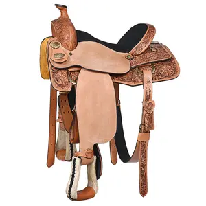 16 In Western Horse Saddle Leather Ranch Roping Cowboy Hilason | Tan