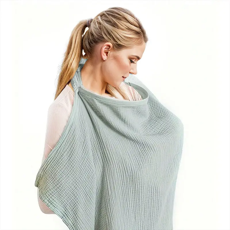 Universal Breathable Nursing Cover Shawl, Unisex Baby Breastfeeding Privacy Blanket, Multi-Purpose Sunshade Car Cover, Pure Color Fabric