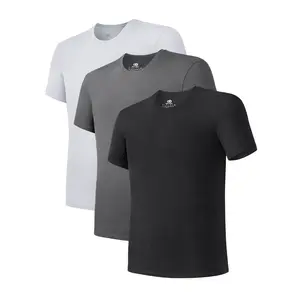 DAVID ARCHY Men's Undershirt Bamboo Rayon Moisture-Wicking T-Shirts Stretch Crewneck Tees for Men, 3 Pack , Gift Sets for Boyfriend Breathable Soft