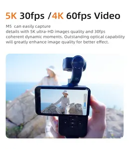 Tokdance TDM5 super 5k mini portable pan/tilt camera 3.5 inches, with anti-shake function, face tracking, night visibility, suitable for sports recording, life recording djiosmoaction4 dji  pocket 3 vlogging camera