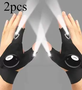 LED Flashlight Gloves Valentines Day Gifts for Him Fathers Day for Dad Stocking Stuffers for Men Adults Gifts for Men Birthday Gadgets for Boyfriend Husband Fishing Camping Repairing Tools