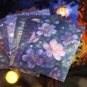 30 Sheets/bag Card Paper, Stardust Scroll Series Fantasy Theme Decorative Material, Hand Account Stationery Multi-Scene Decoration Paper, Craft