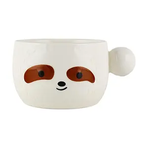 Golden Lion White Sloth Mug - Cute Cartoon Animal Coffee Cup for Home & Office, 330ML tiktokshopspringglowup