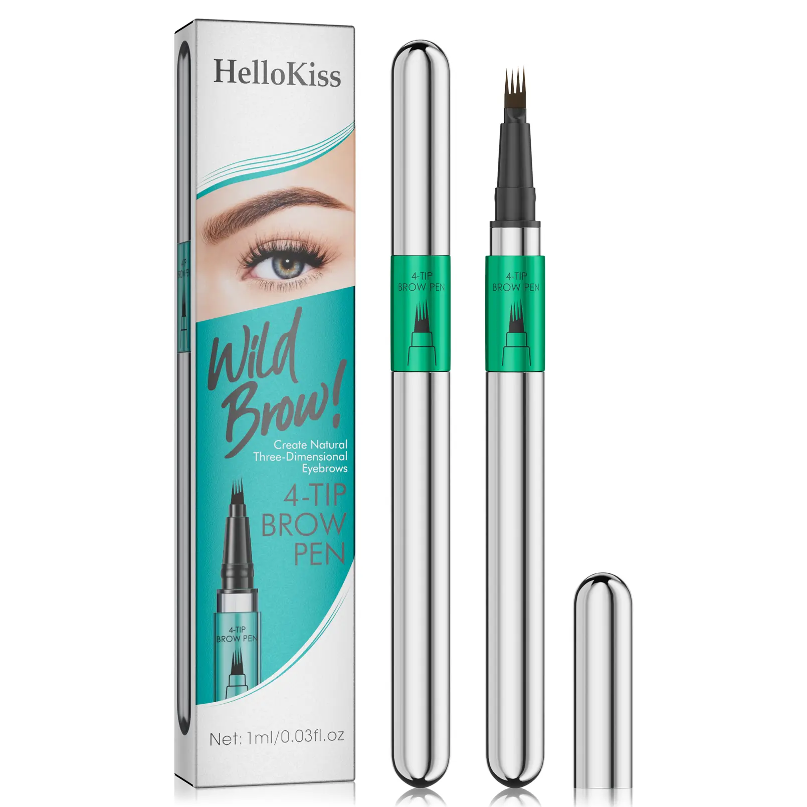 Flawless Cosmetic 4-Pronged Micro-Sculpting Eyebrow Pencil, Long-Lasting Synthetic Formula, Precise Tip for Refined, Fluffy Natural Brows, Practical Makeup Gift for Women