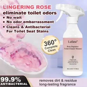 [mothersdaygift]  Bathroom Cleaning Foam Spray (10.58 oz) — Long-Lasting Rose Scent; Removes Hard Water Stains, Toilet Grime, and Soap Scum from Various Surfaces