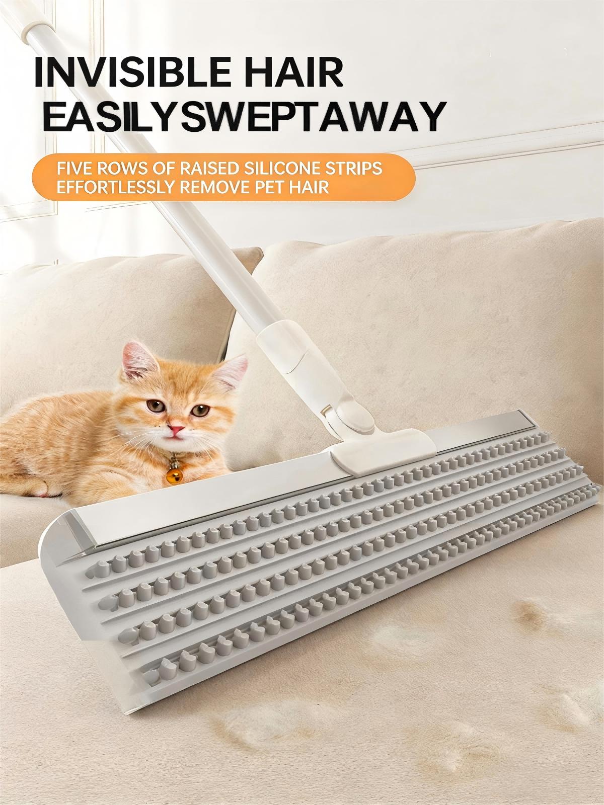 Multifunctional 4-in-1 Magic Broom | Floor Scraper & Hair Sweeper Brush for Kitchen, Bathroom & Carpet