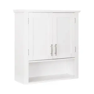 ZENSTYLE Bathroom Wall Cabinet Over Toilet Storage Medicine Cabinet w/2 Doors and Shelves