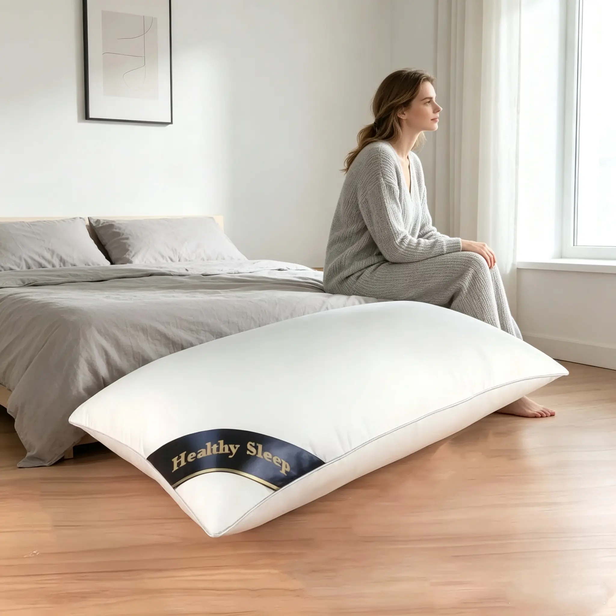 1 high-quality pillow of a 5-star hotel, soft and fluffy, not prone to collapsing, breathable and moisture-absorbent, providing neck protection, conducive to sleep, suitable for restaurants, washable. 29.13X18.9 inches