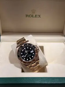 Rolex GMT Master II Rose Gold Root Beer Watch