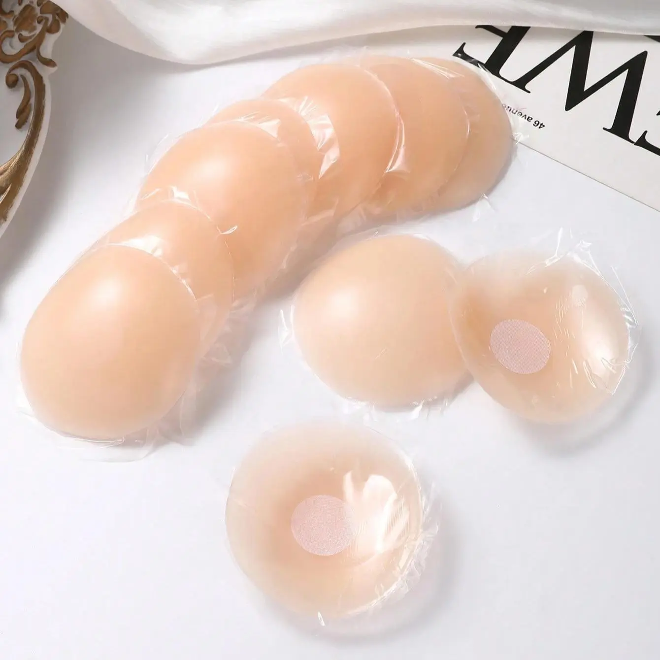 10pcs Reusable Silicone Nipple Covers, Invisible Non-Marking Breast Petals for Women, Comfortable Discreet Pasties, Bra Accessories