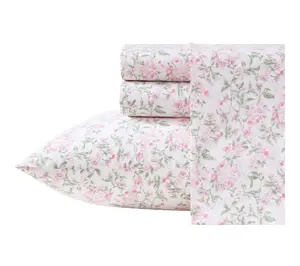 Laura Ashley Blossom Bliss Light Pink/Green TwinXL Sheet Set