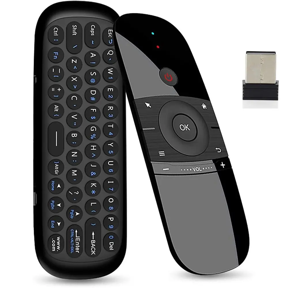W1 Keyboard Air Mouse Universal Wireless Remote Control, Battery Operated Remote, Infrared Remote Control, IR RF Television Controller for Nvidia Shield Android TV Box PC Projector Htpc All-In-One PC, Remote for Video